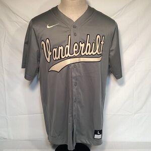 Nike Vanderbilt Commodores Gray Button-Front Baseball Jersey Men’s Size Large